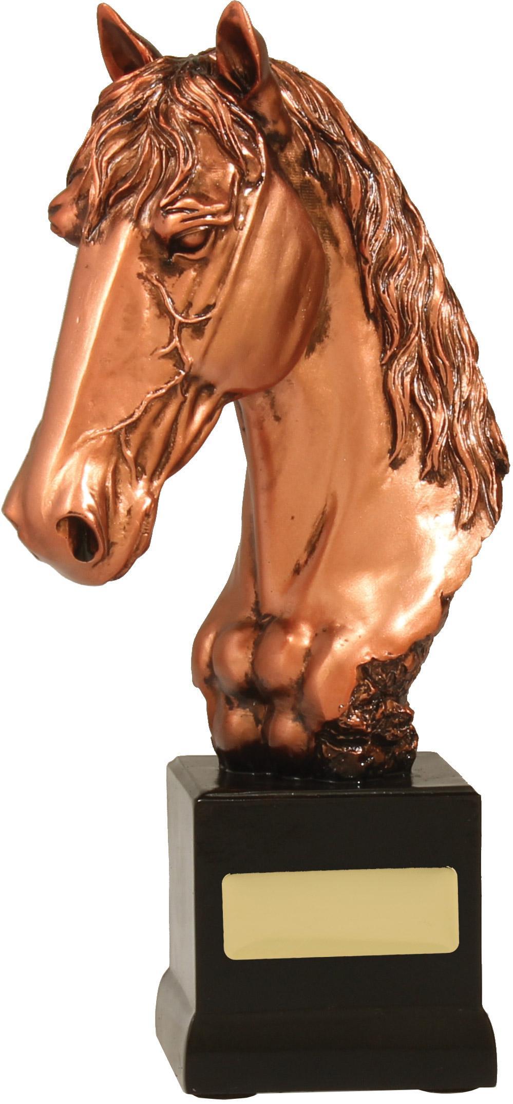 Horse Trophy Bronze Resin on base 255mm