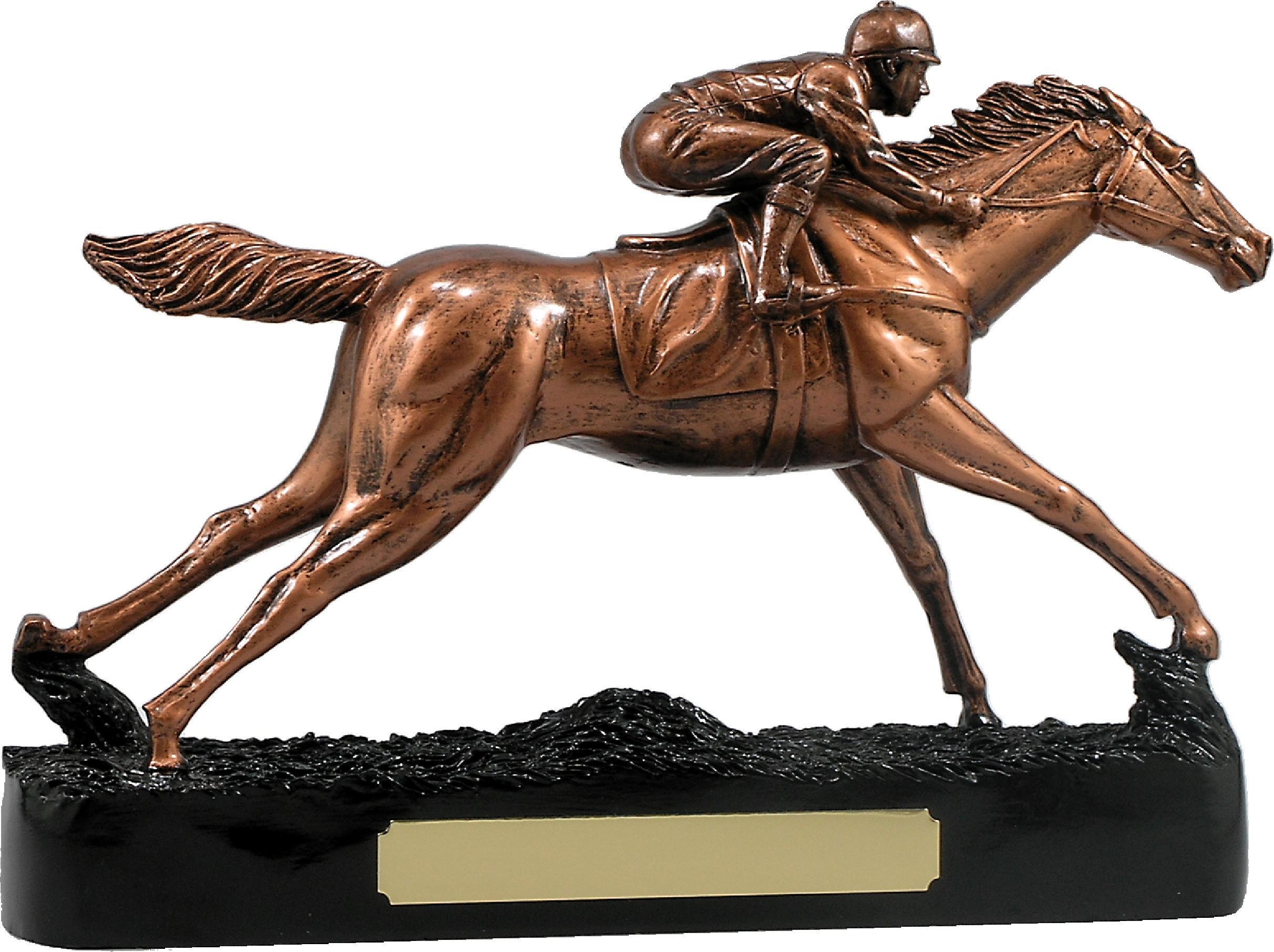 Bronze Horse Racing Trophy on base 230mm