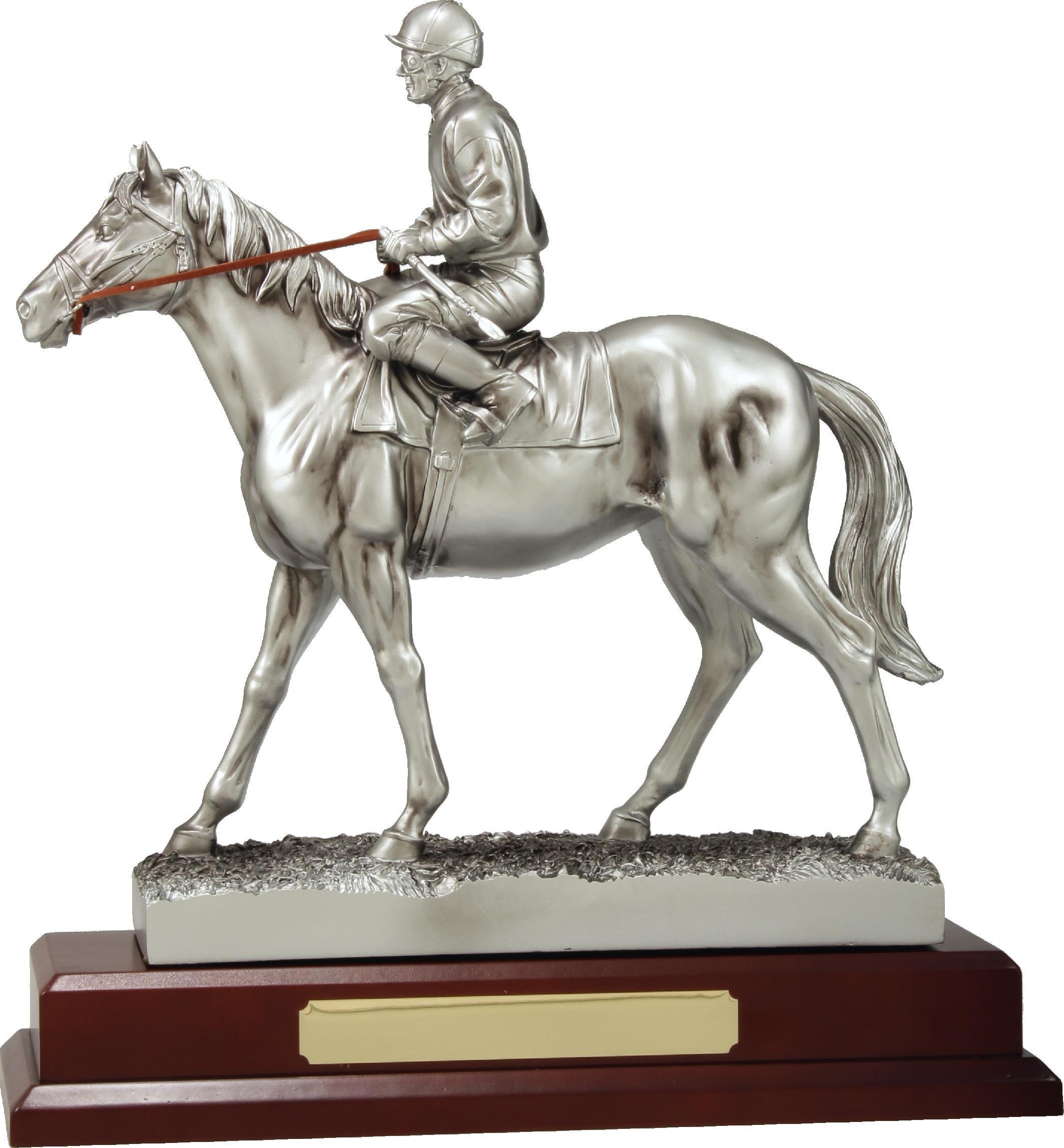 Horse Racing/Jockey Award Silver Resin on base 365mm